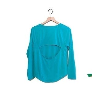Under Armour Turquoise Blue Long Sleeve Cut Out